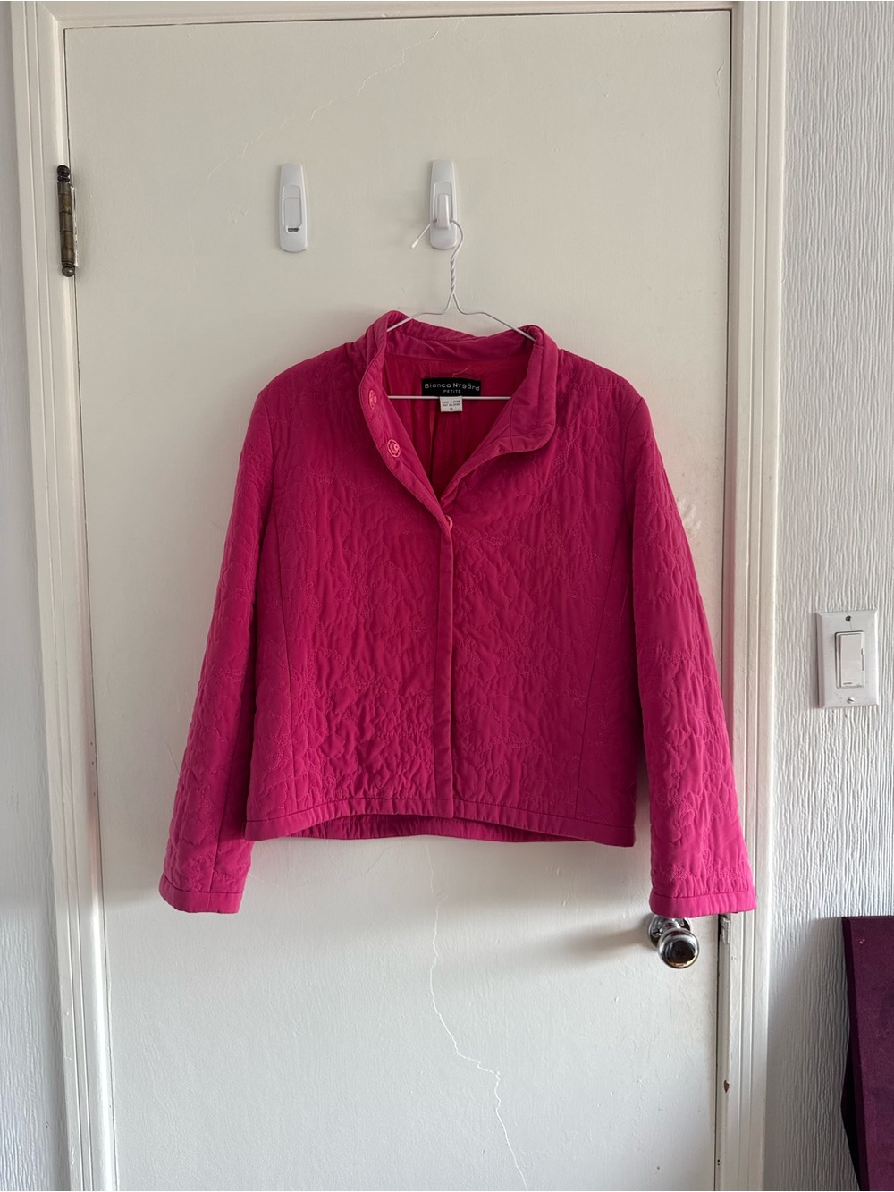 Bianca Nygard Hot Pink Quilted Snap-Front Jacket